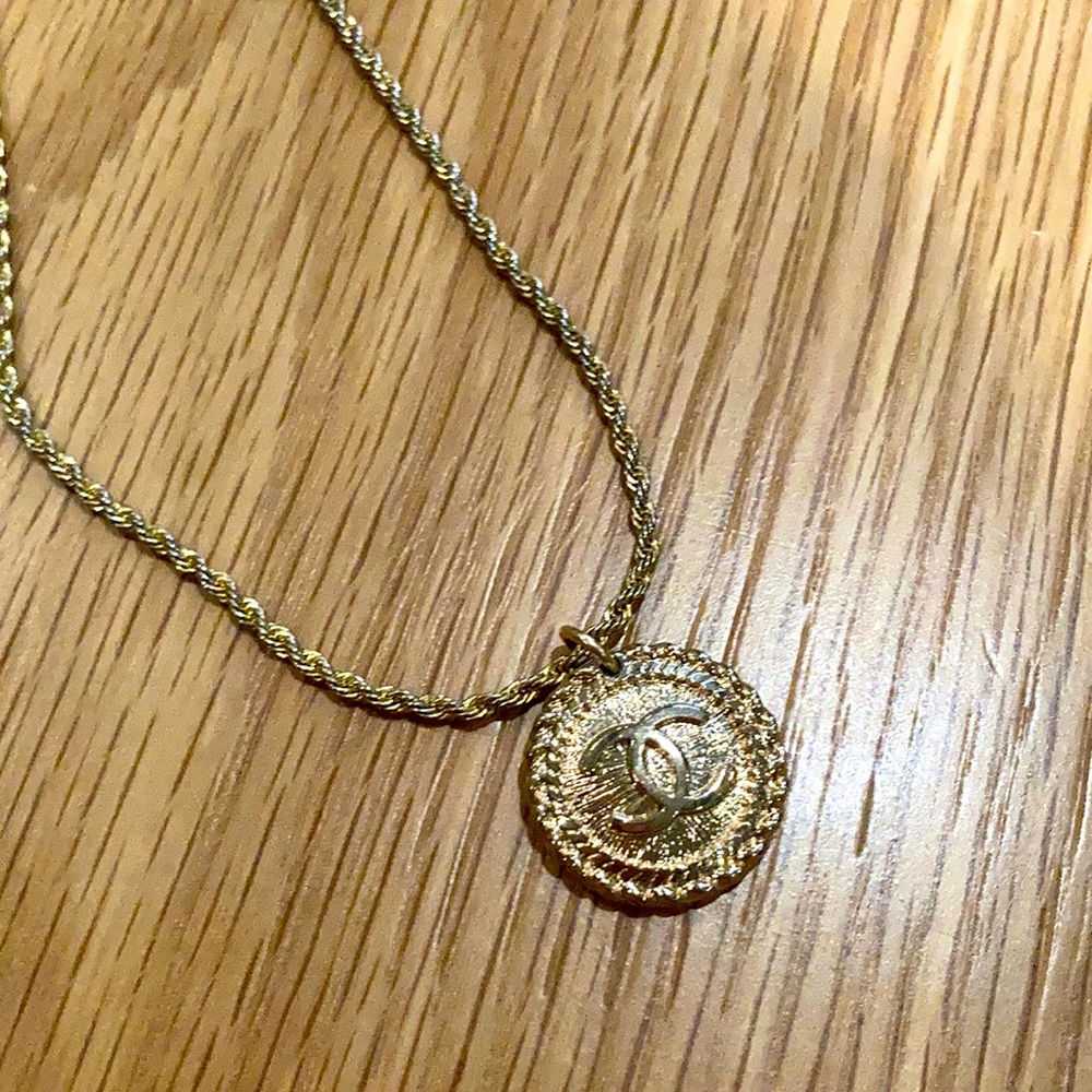 Chanel pendant necklace on rope chain